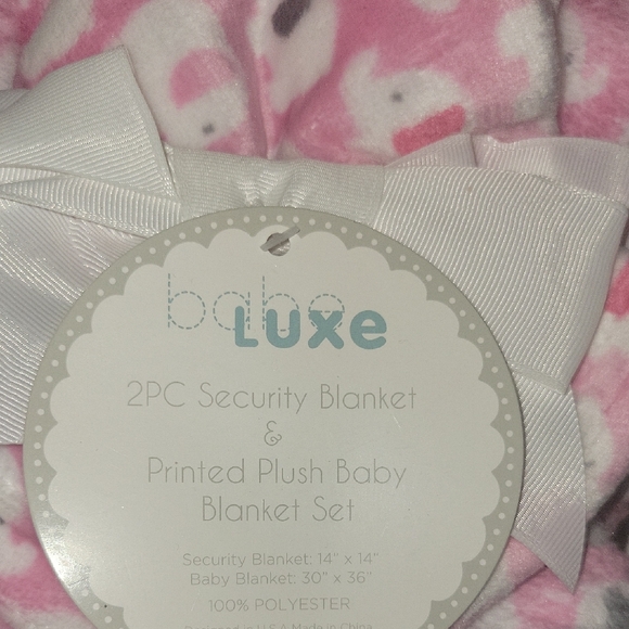 Bluxe Pink Plush Baby Blanket Set - Picture 3 of 4